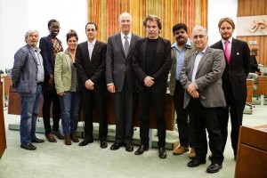 Jarre com os representantes do CISAC e da WIPO