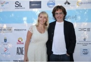 A compositora Christine Hals com Jarre durante a "Swedish Affäir"(2013). 