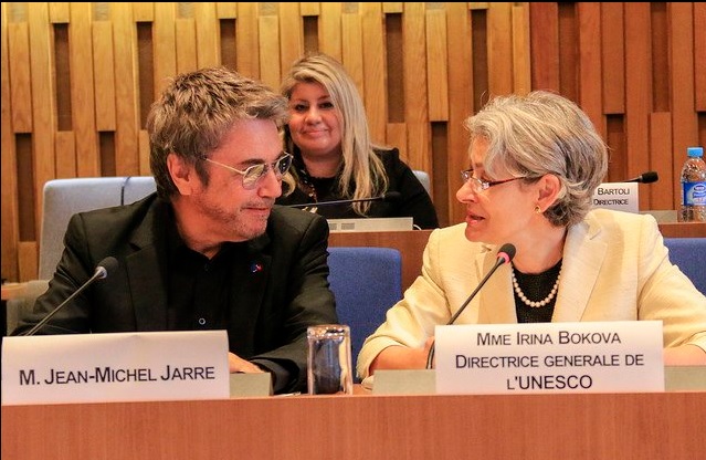 Jarre a Diretora-Geral da UNESCO, Irina Bokova