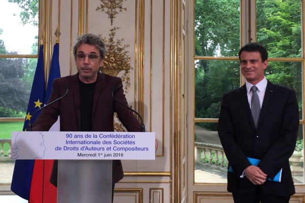 Presidente do CISAC, Jean Michel Jarre e o Premier Francês Manuel Valls