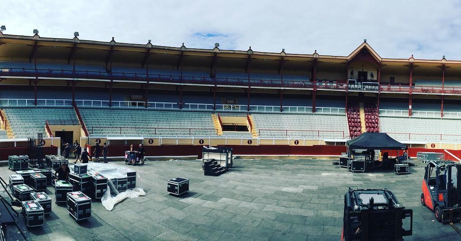 Backstage do concerto na Arena Bayonne